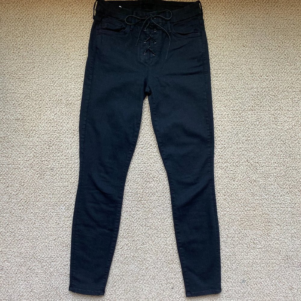 MOTHER black lace up jeans